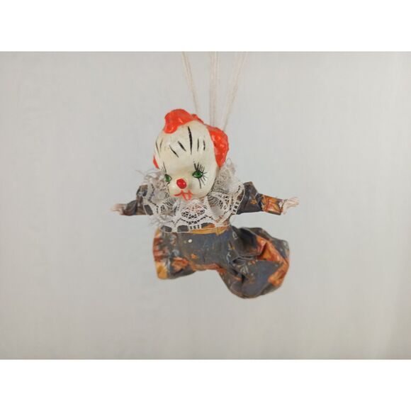 Clown With Parachute Paper Mache Clown In The Sky Parachute Jumping Paracord - Picture 2 of 11